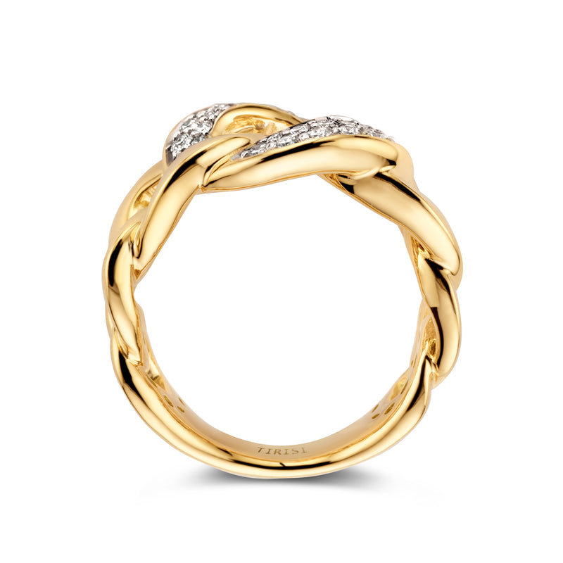 Tirisi Amsterdam Grumetta 18K Yellow Gold Diamond Chain Ring