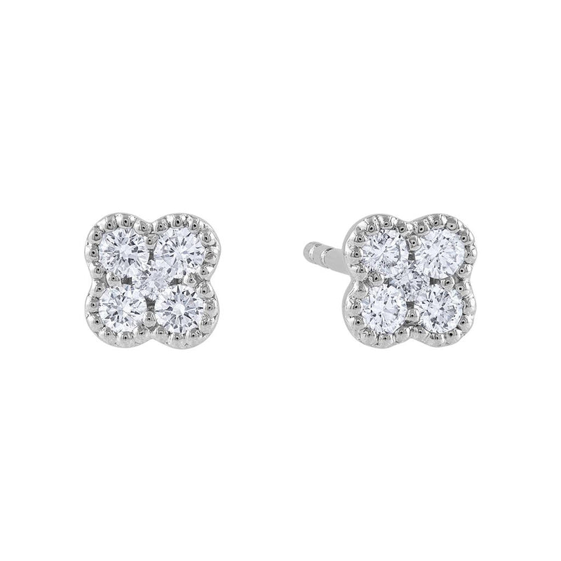 LaViano Fashion 18K White Gold Diamond Earrings