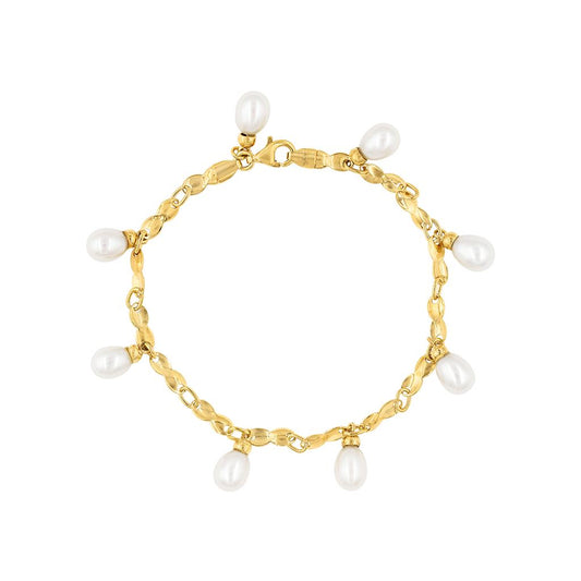 LaViano Fashion 18K Yellow Gold Pearl Bracelet