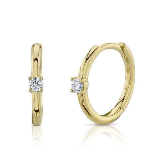 Shy Creation 14K Yellow Gold Diamond Earrings