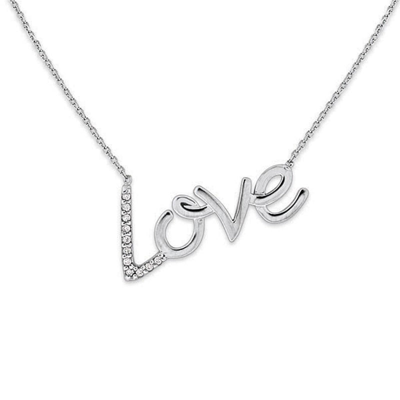 Kc Designs 14K White Gold Diamond Love Necklace
