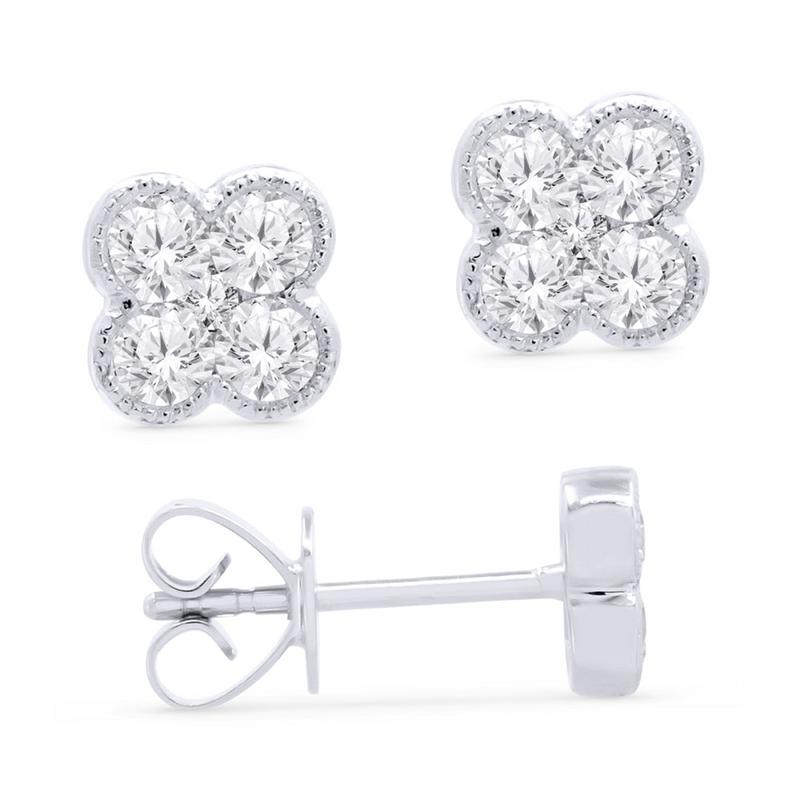 LaViano Fashion 14K White Gold Diamond Earrings