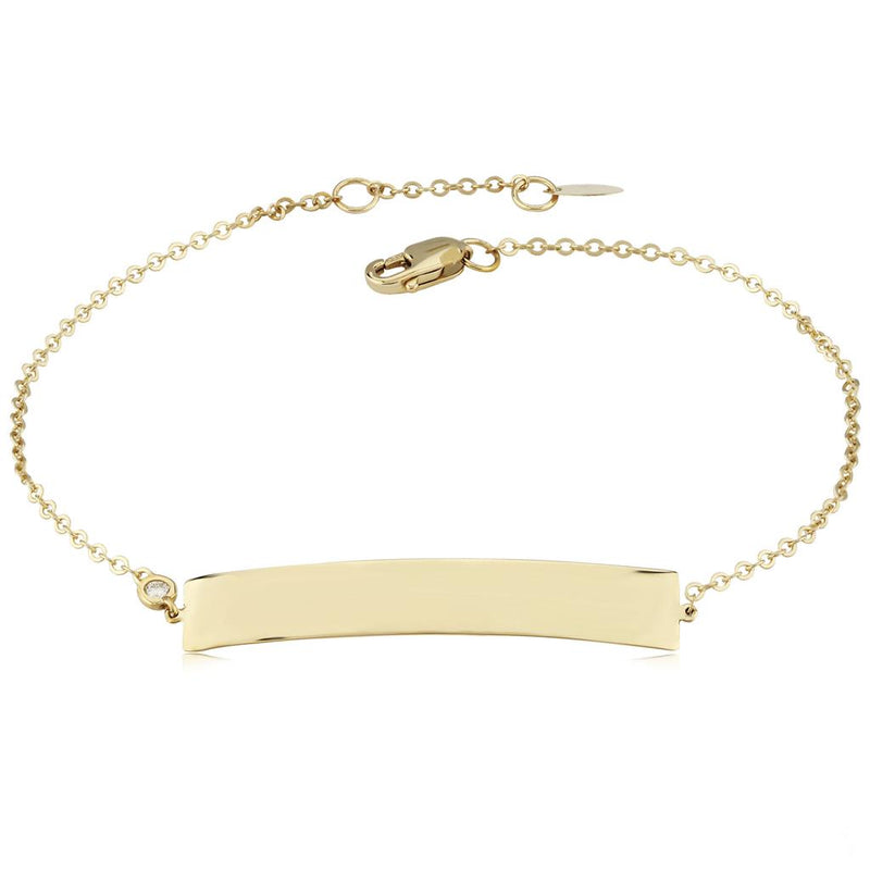 Laviano Fashion 14K Yellow Gold I.D Bracelet