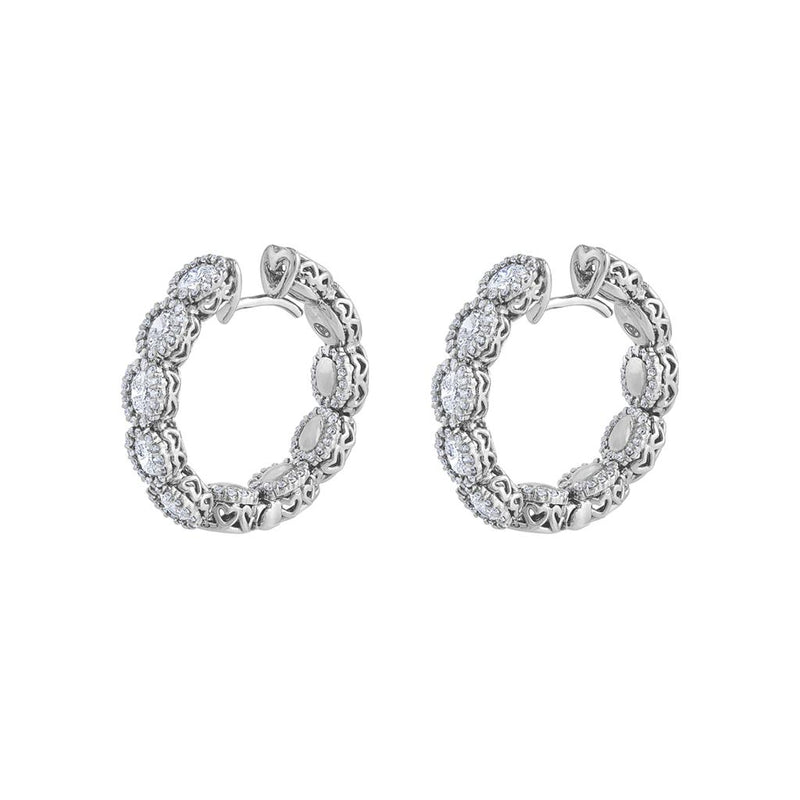 LaViano Fashion 18K White Gold Diamond Earrings