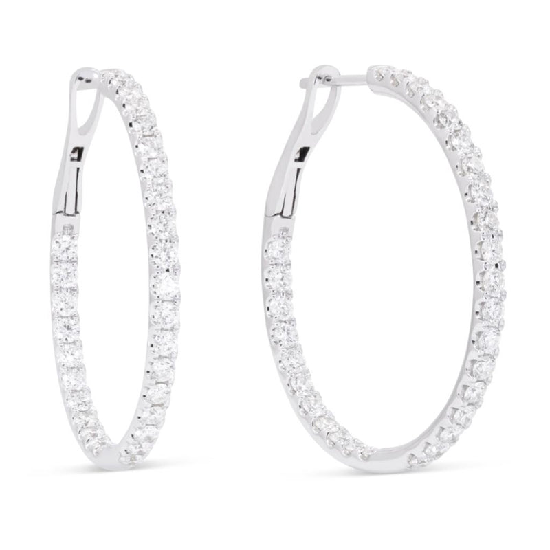 LaViano Fashion 14K White Gold Diamond Earrings