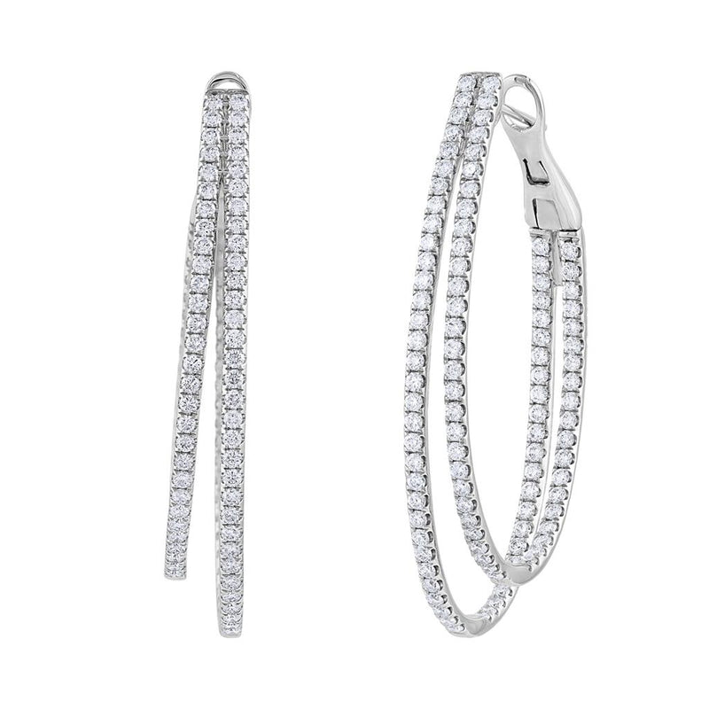 LaViano Fashion 18K White Gold Diamond Earrings