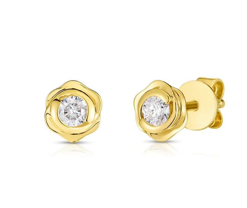 LaViano Fashion 14K Yellow Gold Diamond Earrings