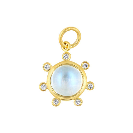 Mazza 14K Yellow Gold Moonstone and Diamond Charm