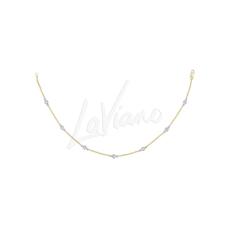 LaViano Fashion 14K Yellow Gold Diamond Anklet
