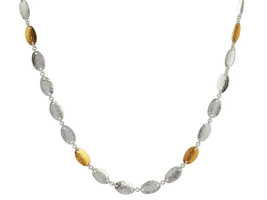 Gurhan Sterling Silver Necklace Layered with 24K Yellow Gold