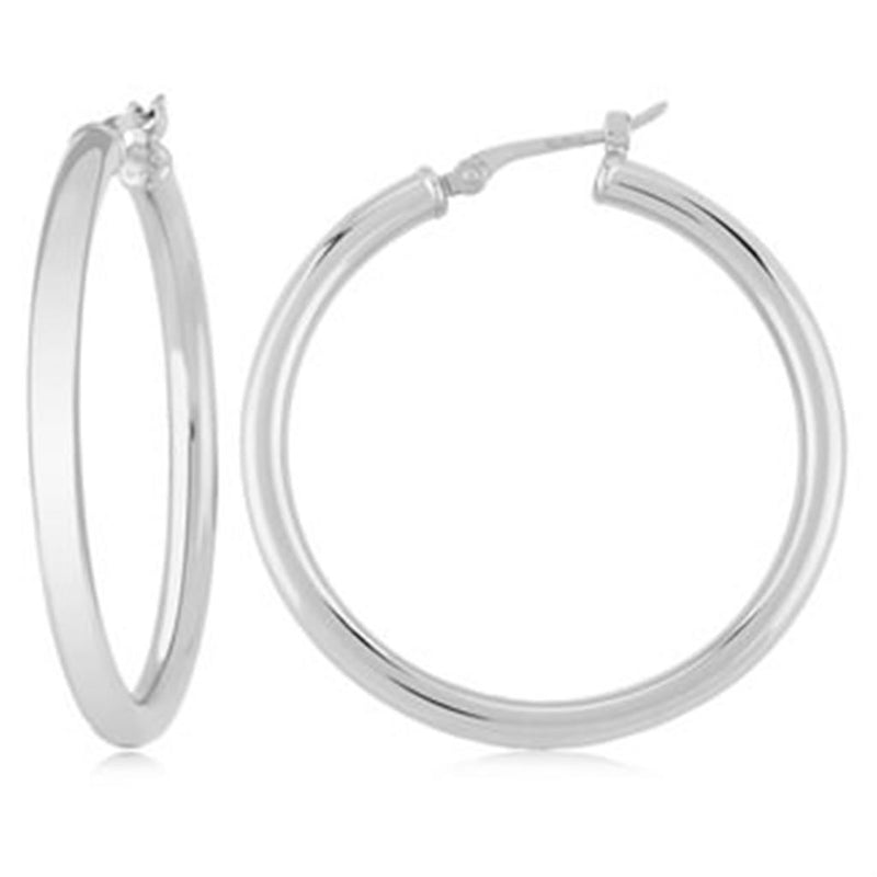 LaViano Fashion 14K White Gold Hoop Earrings