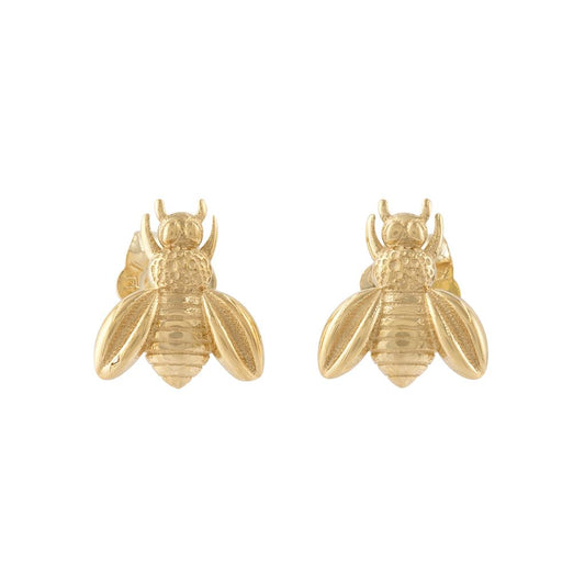 LaViano Fashion 14K Yellow Gold Bumble Bee Earrings
