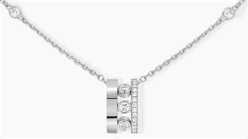 Messika 18K White Gold Diamond Move Romane Necklace