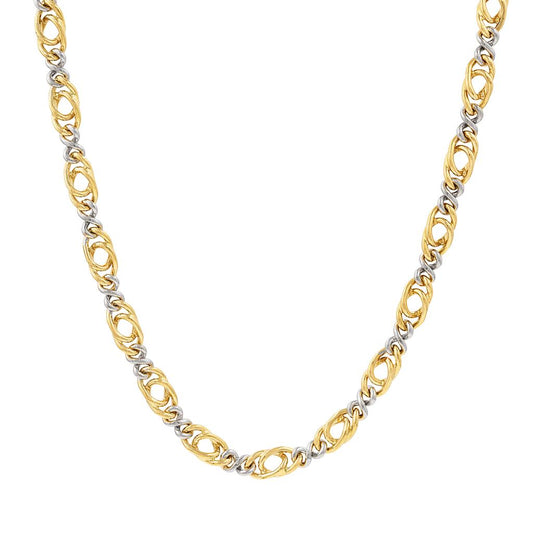 LaViano Fashion 18K Two Tone Necklace 15" with a 3" Extender