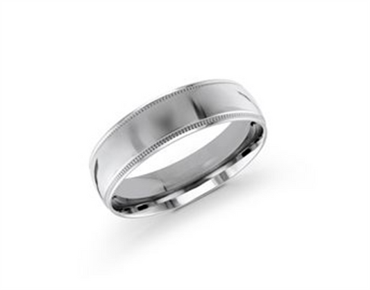 LaViano Fashion Platinum Wedding Band 6MM Size 9