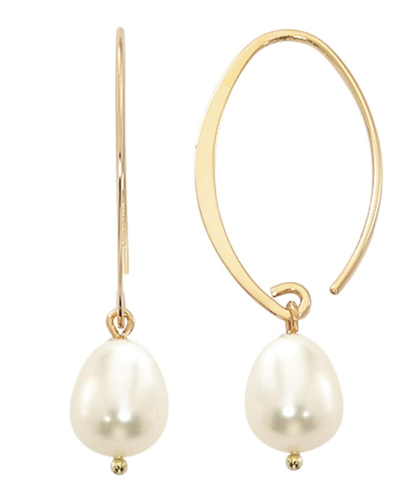 LaViano Fashion 14K Yellow Gold Freshwater Pearl Earrings