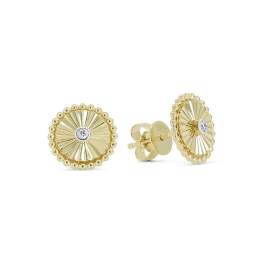 LaViano Fashion 14K Yellow Gold Diamond Earrings