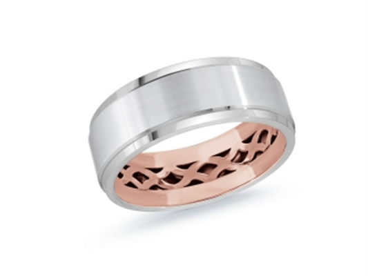 LaViano Fashion 14K Two Tone Wedding Band 8MM Size 10