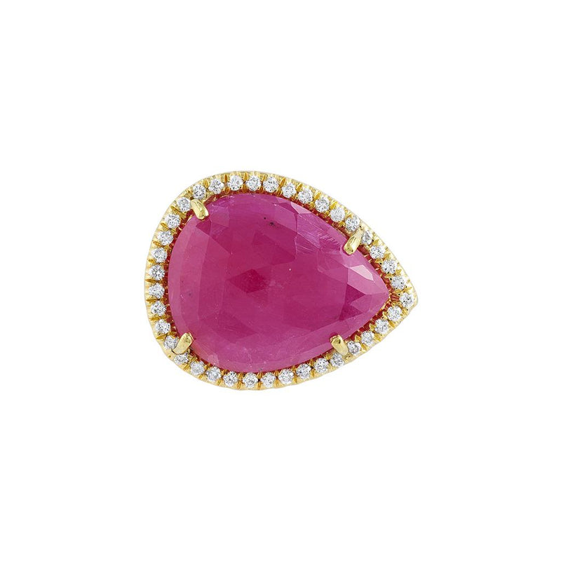 LaViano Fashion 18 Karat Yellow Gold Pink Sapphire and Diamond Ring