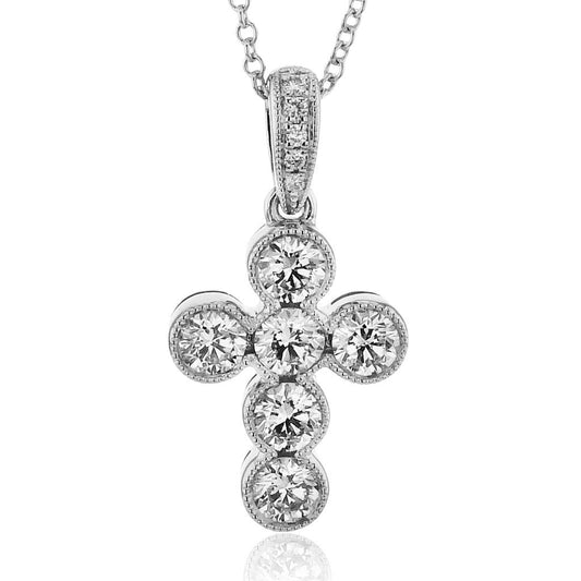 Simon G 14K White Gold Diamond Cross