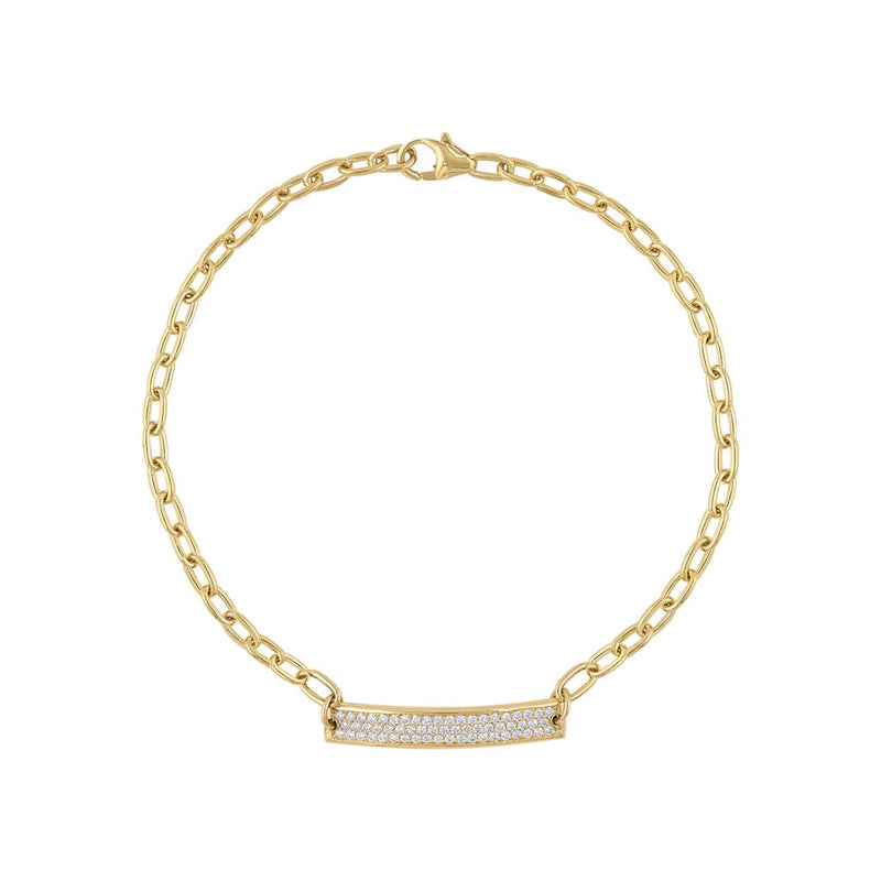 LaViano Fashion 14K Yellow Gold Diamond ID Bracelet