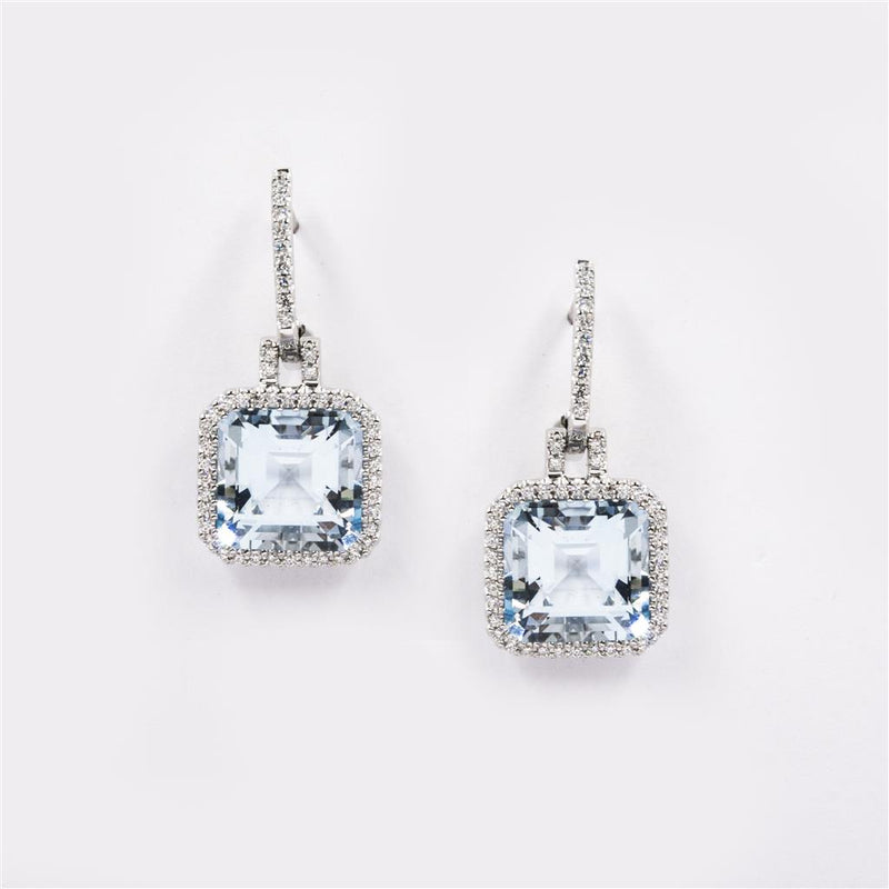 LaViano Fashion Aquamarine and Diamond Earrings