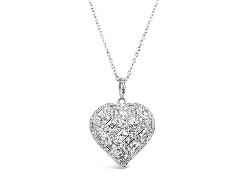 LaViano Fashion 18K White Gold Diamond Heart