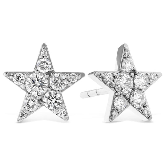 LaViano Fashion 18K White Gold Diamond Star Earrings