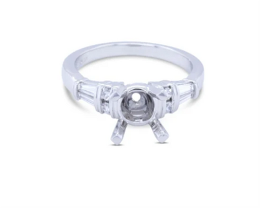 Pe Jay Creations Platinum and Diamond Semi Mounting Ring