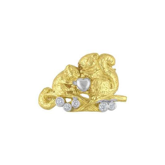 LaViano Fashion 18K Yellow Gold Squirrel Pin