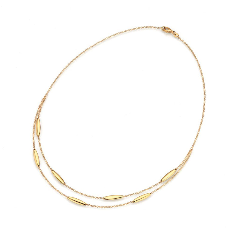 LaViano Fashion 18K Yellow Gold Double Strand Necklace
