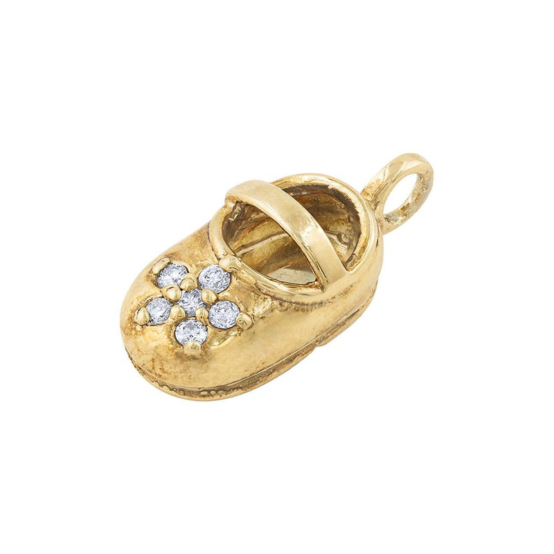 Kc Designs 14 Karat Yellow Gold Baby Shoe Diamonds