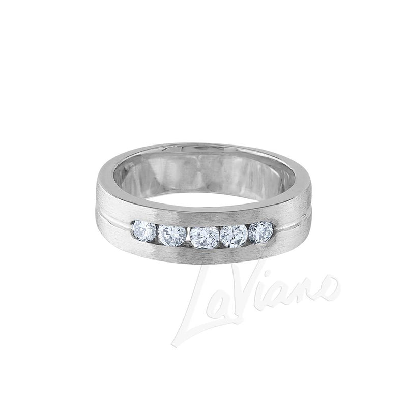 LaViano Fashion 14K White Gold Diamond Wedding Band