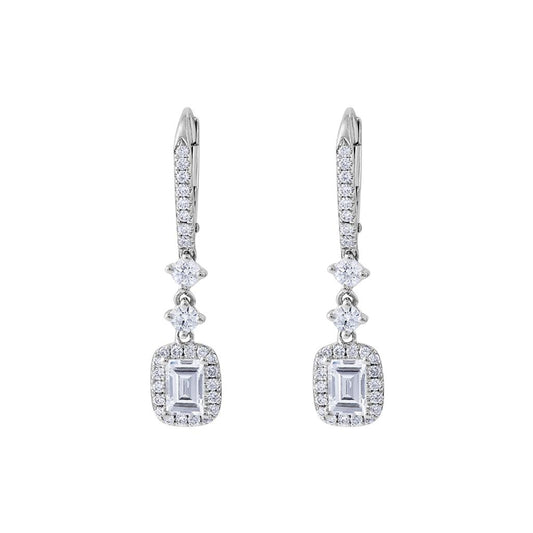 LaViano Fashion 18K White Gold Diamond Earrings