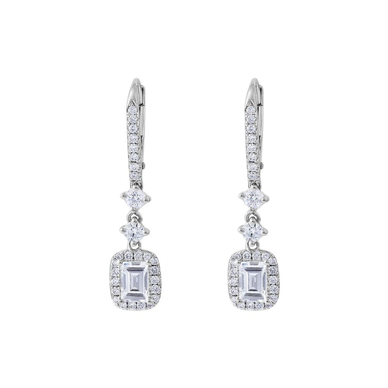 LaViano Fashion 18K White Gold Diamond Earrings