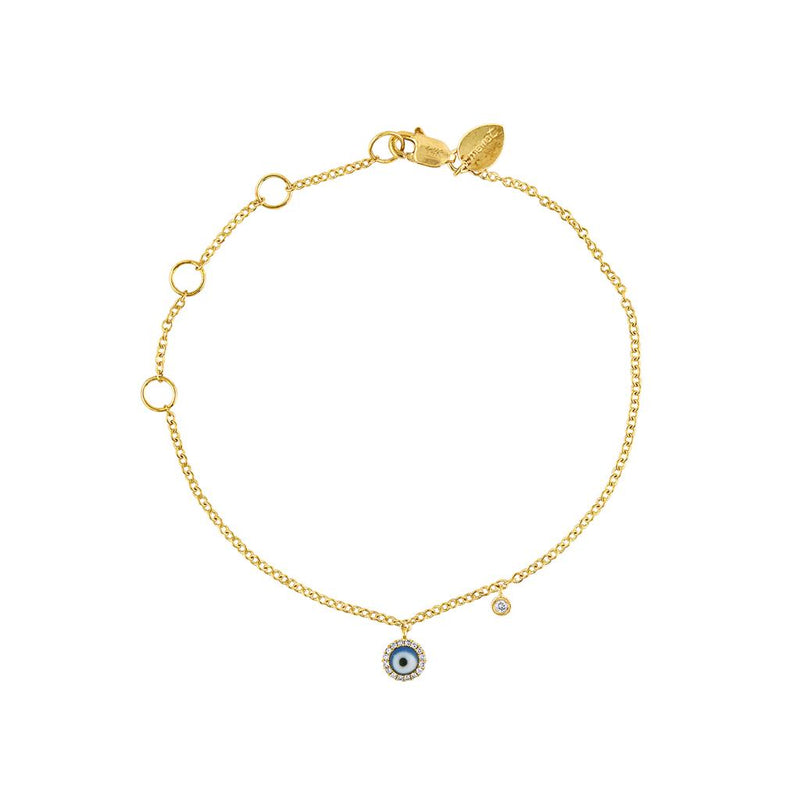 LaViano Fashion 14K Yellow Gold Evil Eye Bracelet With Diamonds