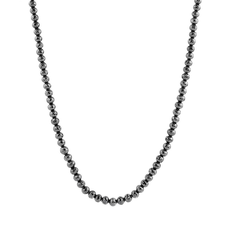 LaViano Fashion 14K White Gold Black Diamond Beaded Necklace