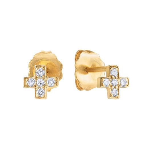 LaViano Fashion 18K Yellow Gold Diamond X Earrings