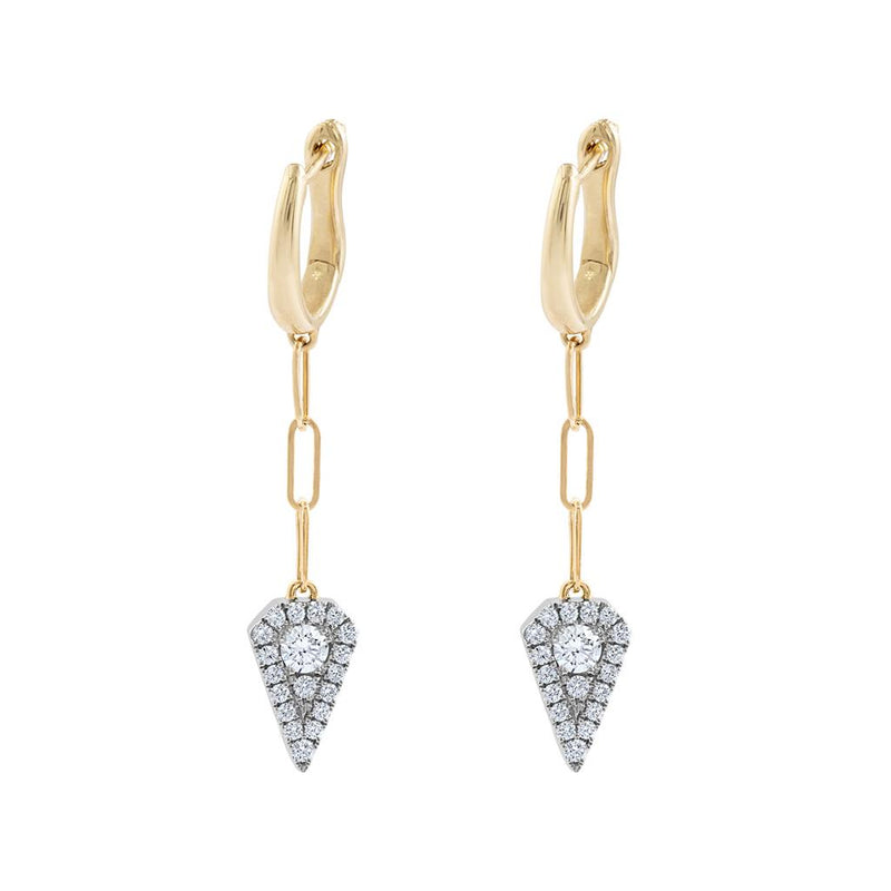 Frederic Sage 14K Two Tone Diamond Drop Earrings