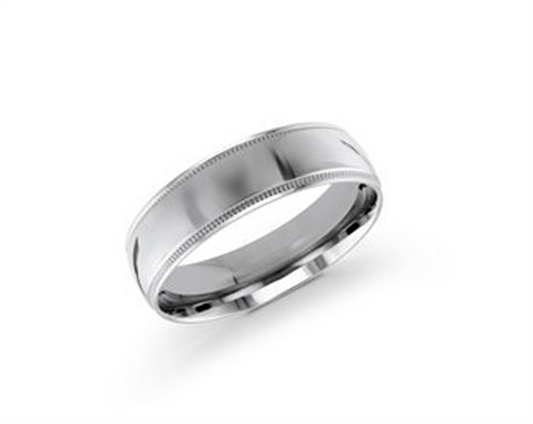 LaViano Fashion 14K White Gold Wedding Band 6MM Size 10