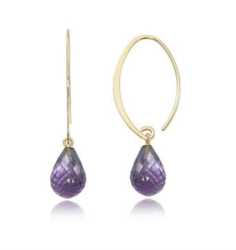 LaViano Fashion 14K Yellow Gold Amethyst Earrings