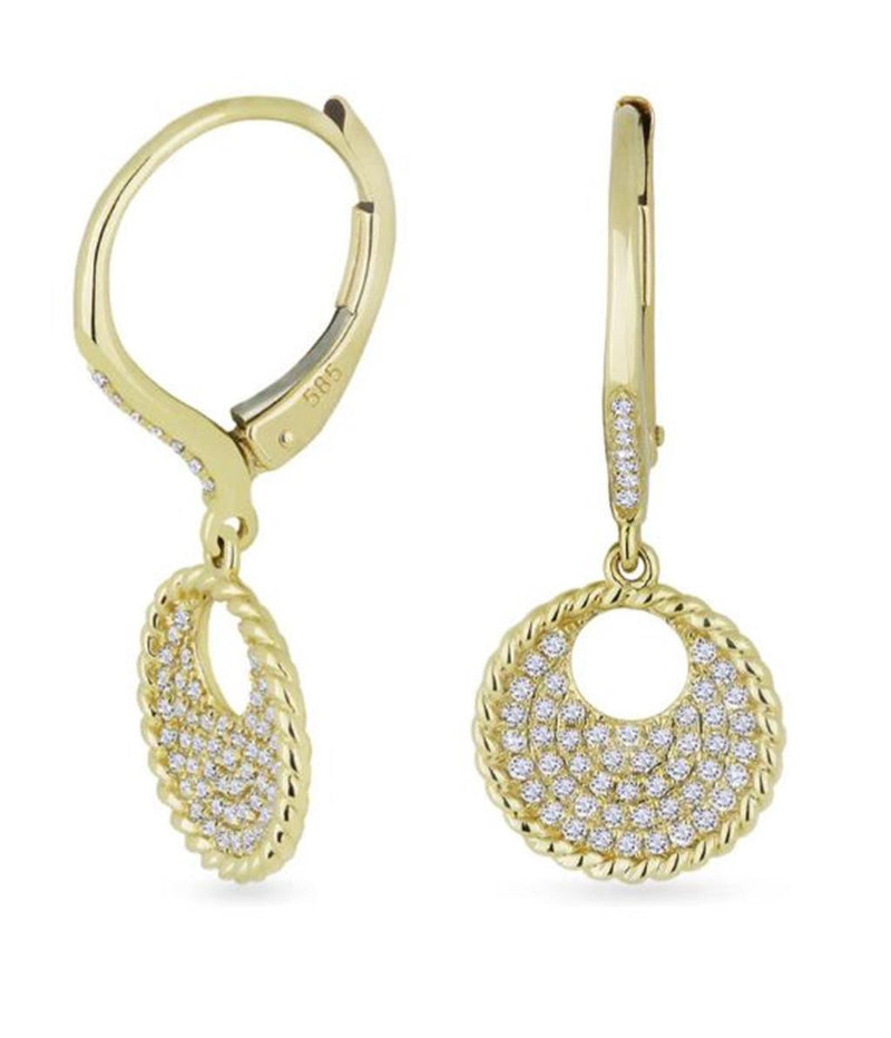 LaViano Fashion 14K Yellow Gold Diamond Earrings