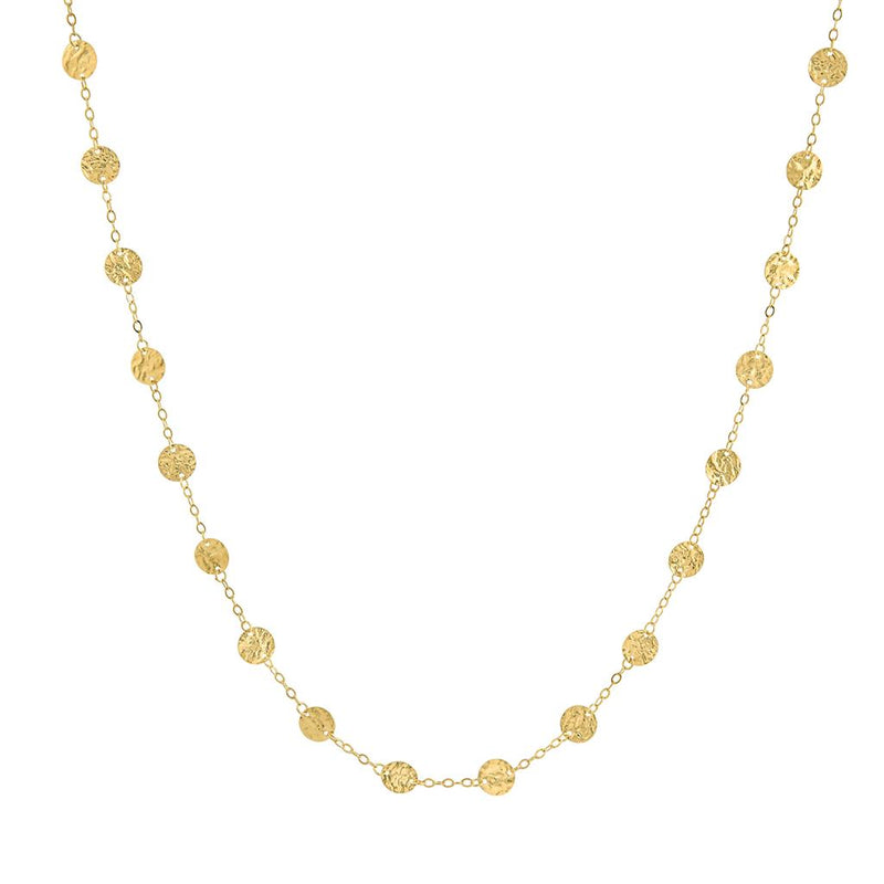 LaViano Fashion 14K Yellow Gold Disc Station Necklace 34"