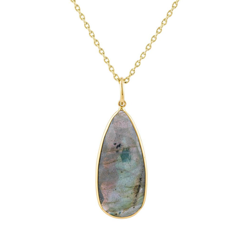 LaViano Fashion 14K Yellow Gold Labradorite Pendant