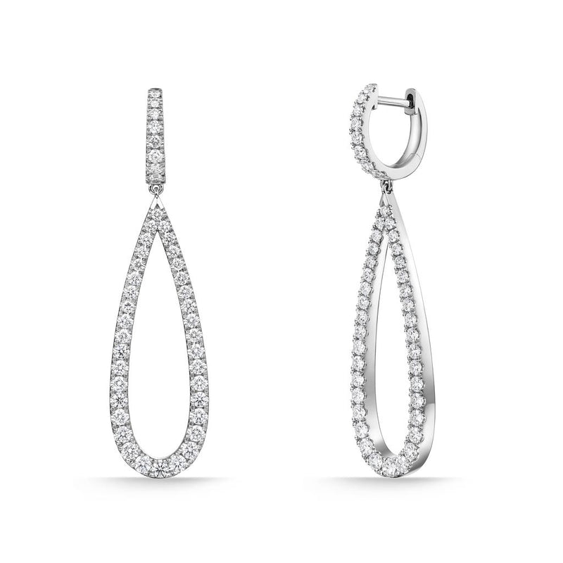 LaViano Fashion 18K White Gold Diamond Earrings