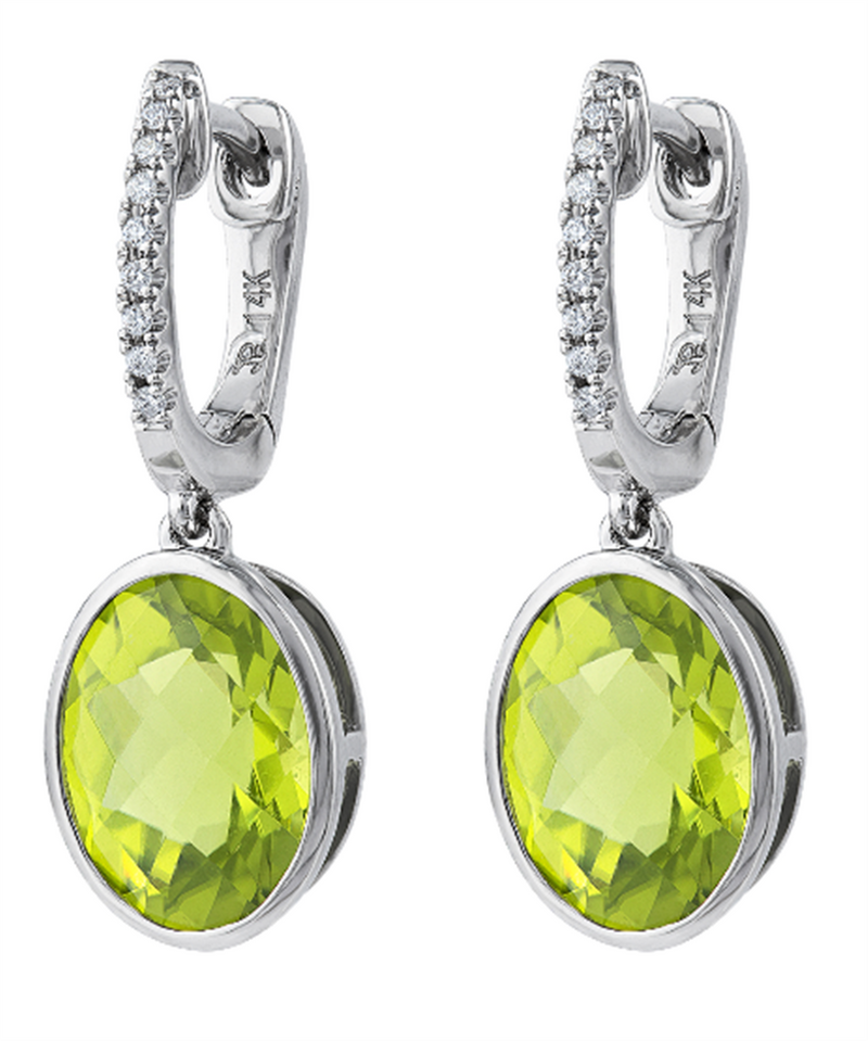 PeJay Creations 14K White Gold Peridot Earrings