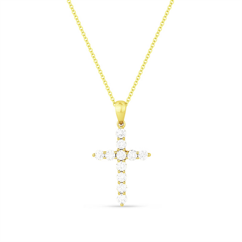 LaViano Fashion 14K Yellow Gold Diamond Cross