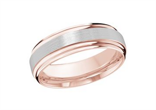 LaViano Fashion 14K White and Rose Gold Wedding Band 7MM Size 10