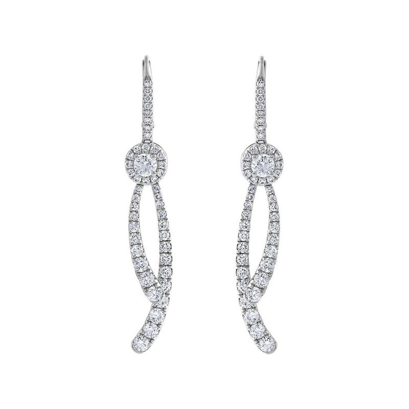 LaViano Fashion 18K White Gold Diamond Earrings