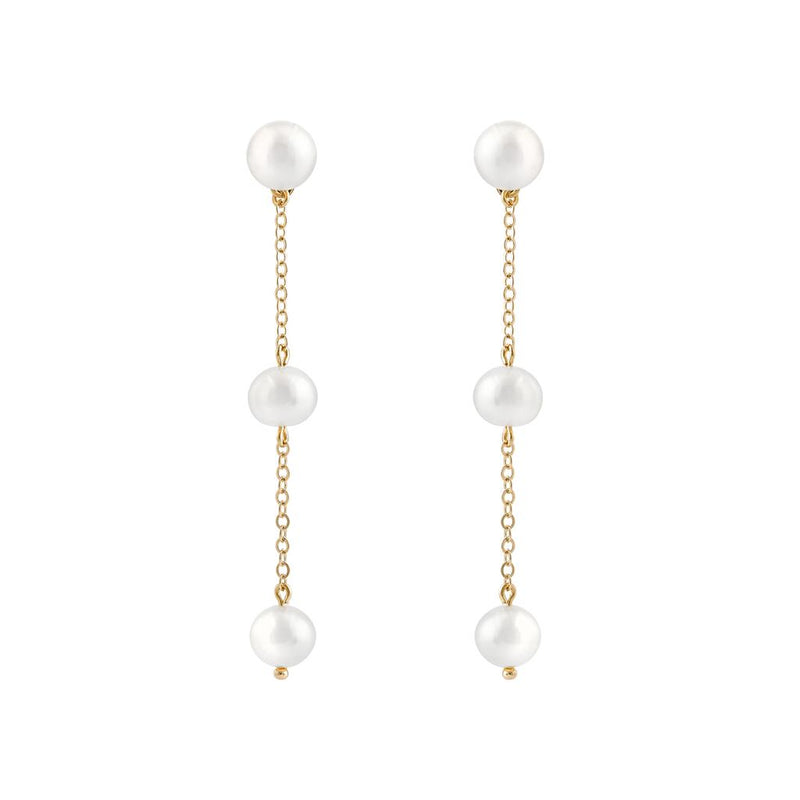 LaViano Fashion 14K Yellow Gold Freshwater Pearl Earrings